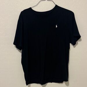 Polo by Ralph Lauren Black Short Sleeve Crew Neck Tee with White Pony Logo